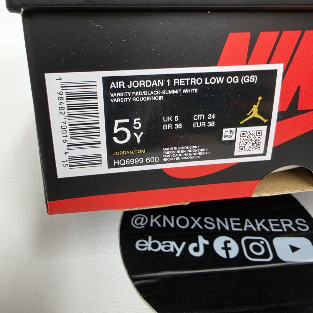 Air Jordan 1 Retro Low OG Chicago 2025 HQ6999-600 Grade School Size 5.5y - Picture 8 of 8
